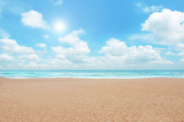 Sand beach & blue sky