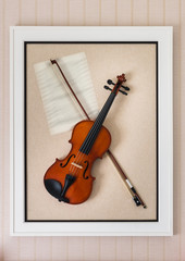 Fototapeta na wymiar violon with fiddlestick decoration