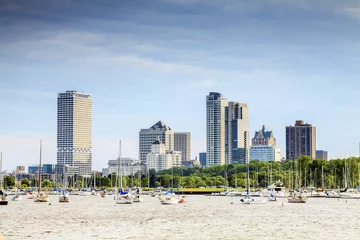 Foto op Plexiglas Stad aan het water De horizon van Milwaukee, Wisconsin, de V.S