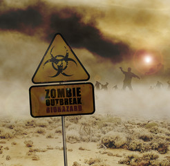 zombies desert sign