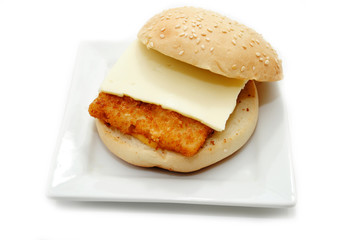 Fish Sandwhich with a Slice of American Cheese