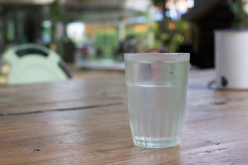 Glass of water with ice