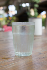 Glass of water with ice