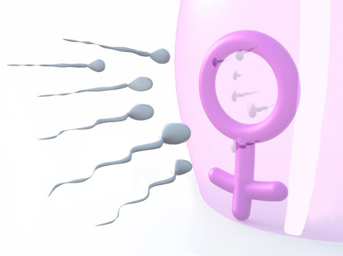 sexual symbol woman protected by latex and sperms
