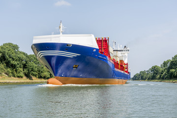 Cargo ship in a Kiel Canal