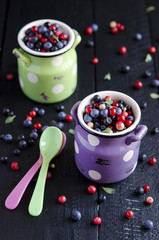 Mixed fresh berries in a bowls
