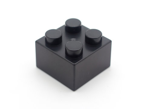 Plastic building blocks isolated on white background