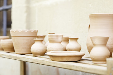 Fototapeta na wymiar Handmade clay pots