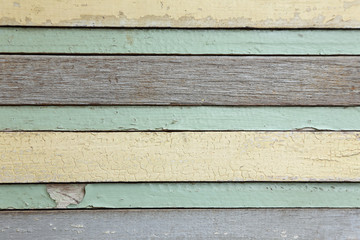 a Planks with peeling old paint