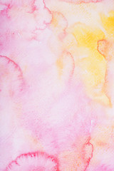 Abstract colorful hand draw watercolor aquarelle background.