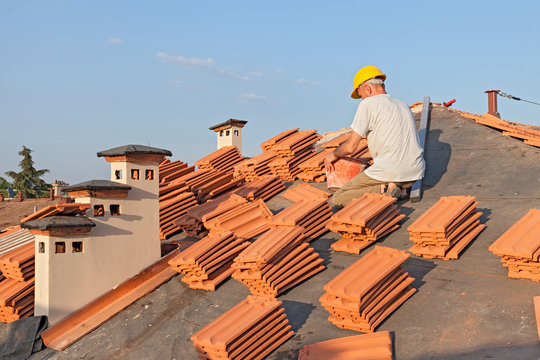 roof tile installation