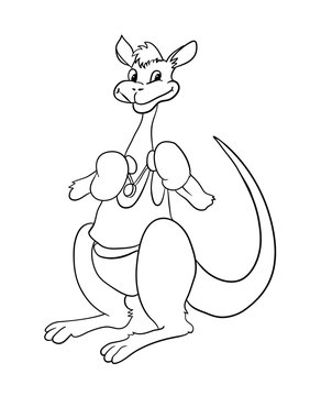 Cartoon Character Kangaroo, vector illustration