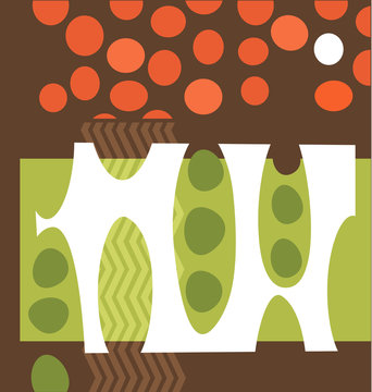 abstract peapods vegetable illustration collage