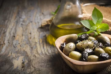 Foto op Plexiglas Olives and olive oil © hitdelight