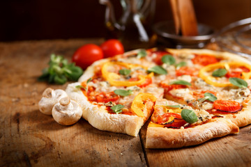 Fresh pizza ready to eat