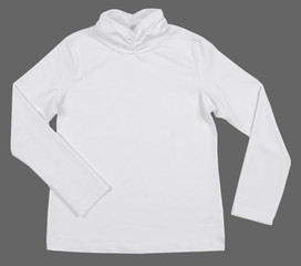 Child turtleneck. Isolated on gray background.