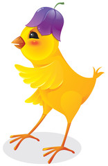 Chicken with flower cap