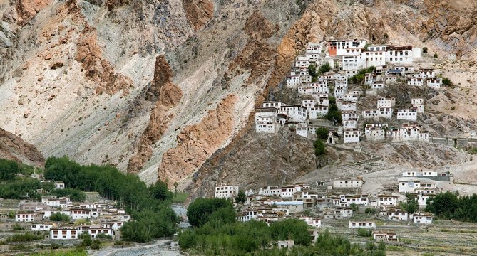 Karsha gompa - buddhist monastery in Zanskar valley
