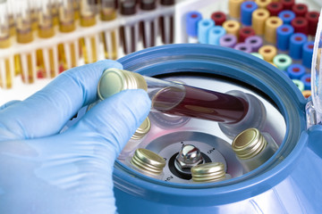 centrifuging blood