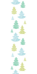Green blue Christmas trees silhouettes textile vertical seamless