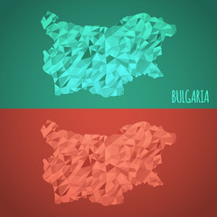 Low Poly Bulgaria Map with National Colors