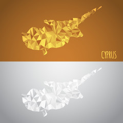 Low Poly Cyprus Map with National Colors