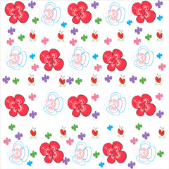 Seamless flowers vector pattern background