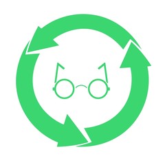 Lunettes dans un symbole recyclage