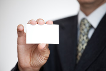 Businessman with card