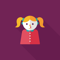 dripping nose flat icon with long shadow