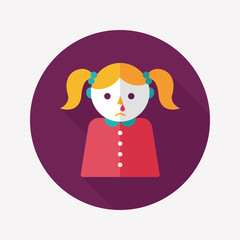 dripping nose flat icon with long shadow