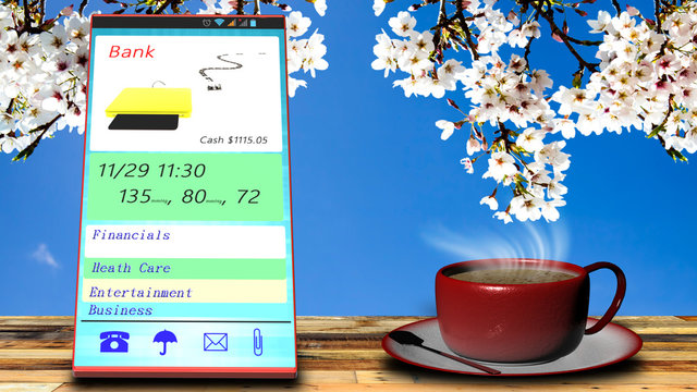 modern phone design with heath care