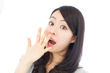 Fototapeta premium 驚く女性