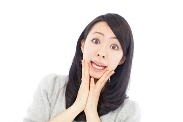 Fototapeta premium 驚く女性