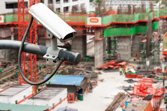 CCTV or surveillance operating over construction site