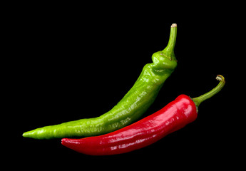 Red and green chili pepper