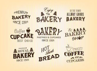 Obraz premium Set Of Vintage Retro bakery Labels