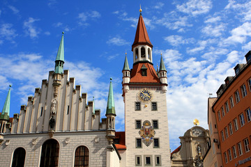 Obraz premium Photo of the old town hall in Munich, Germany 