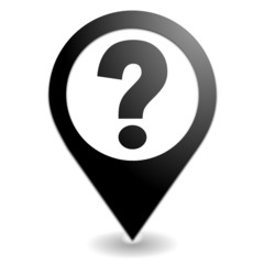 question point d'interrogation sur symbole localisation noir