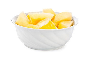 Sliced melon in bowl