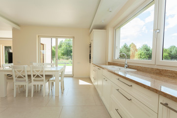 Clean modern kitchen interior