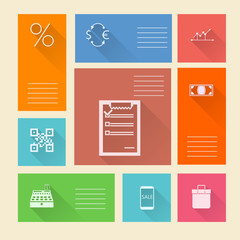 Fototapeta premium Flat square icons for web payment