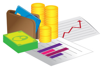 Money with stock chart