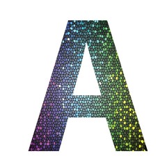 letter A of different colors