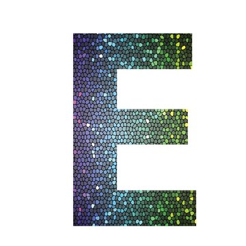 letter E of different colors