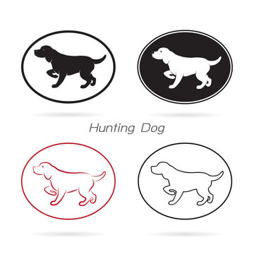Vector image of an dog hunting