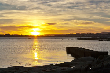 Sunset over Arousa Island