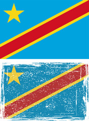 Congo grunge flag. Vector illustration