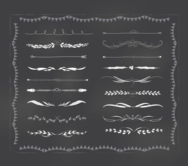 Chalkboard text divider hand drawn vintage