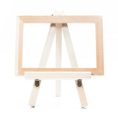 wooden photo frame isolate on white background